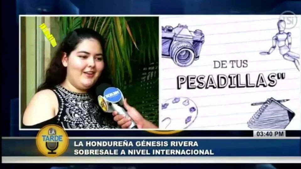 Génesis Rivera en el noticiario de Honduras